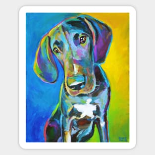 Colorful GREAT DANE Painting by Robert Phelps Sticker